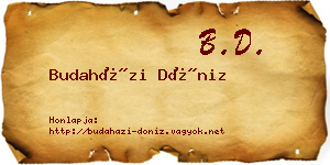 Budaházi Döniz névjegykártya